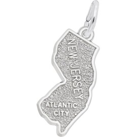 Rembrandt Sterling Silver Atlantic City New Jersey Map Charm by Rembrandt