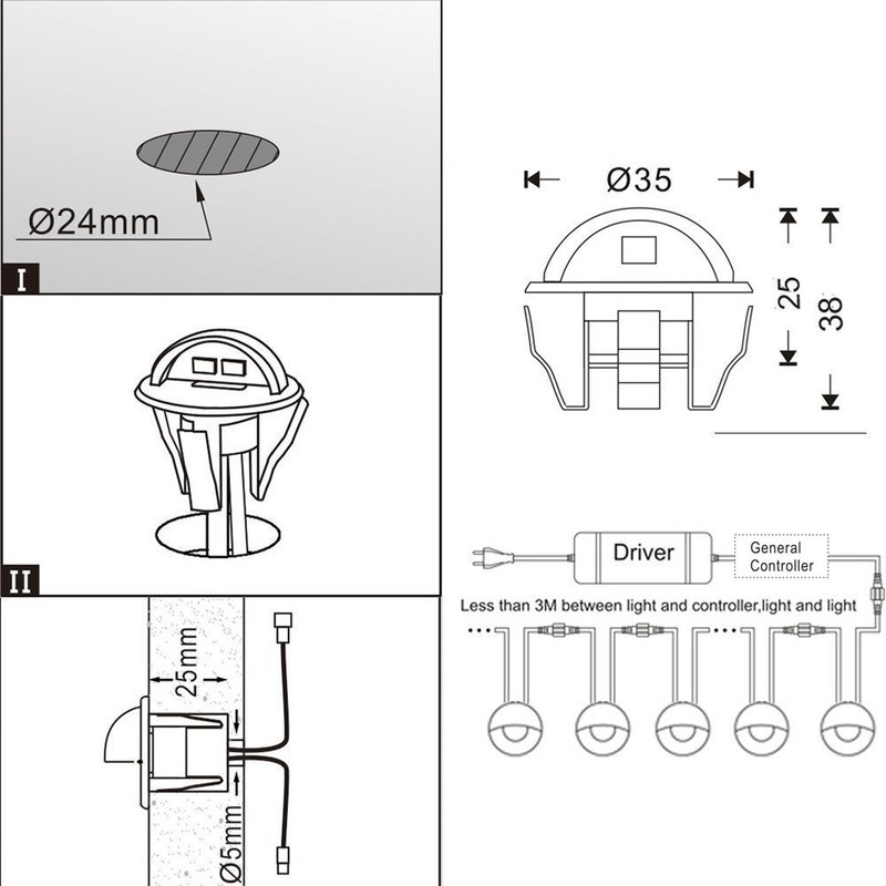 FVTLED WiFi LED Deck Lights Kit, 20 Pack D35 RGB