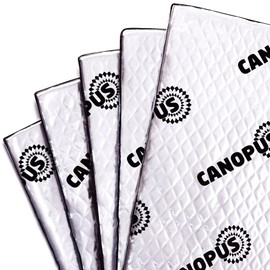 CANOPUS Car Sound Deadening Mat - 80 mil, 10 sqft, Butyl Sound Deadener for Trunk, Doors, Floor & Ceiling, Audio Dampening Material, Pack of 10 Sheets, Silver