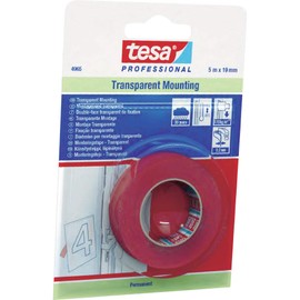 tesa Tape 4965-5 Smart Bond Tape, Crystal, Strong Double-Sided Tape, 0.7 inches x 16.4 ft (19 mm x 5 m)