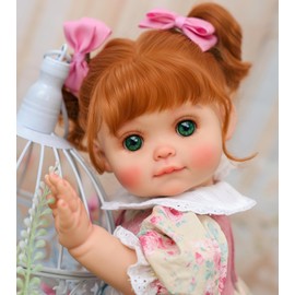 Cloveray Baby Doll, 18 Inch Realistic Reborn Toddler Real Life Baby Dolls with Vintage Floral Dress, Little Bear & Woven Basket, Premium Collectible Doll Gifts for 3+ Year Old Girls