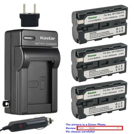 Kastar Battery Charger Sony DCR-TR8100 DCR-TRV5 TRV7 TRV9 DCR-TRV49 TRV58 TRV103 - 3 Batteries