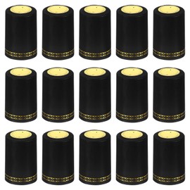 PATIKIL PVC Heat Shrink Cap for Wine Bottle, 50 Pcs 33x50mm Wine Shrink Wrap Seals Sleeves Caps Shrink Top Cover Flower Pattern for Wine Cellars Home Kitchen Use, Black