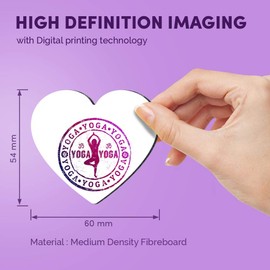 1 x Heart MDF Magnets - Purple Yoga Meditation 4193