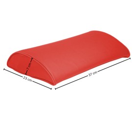 ATC Handels GmbH Lumbar Cushion with Faux Leather Cover 37 x 23 x 7 cm - Neck Support Pillow (Red)