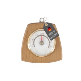 Lantelme Bimetal Room Thermometer with Wooden Frame, Temperature Display -10 to 50 °C, Analogue, 7.5 cm x 6.7 cm, Wooden Thermometer, Indoor Room, Walnut Wood Thermometer with Metal Eyelet for Hanging