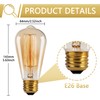 Kellarosses ST64 Incandescent Edison Bulbs 60W 6-Pack, 2200K Warm Amber