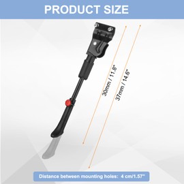 sourcing map Back Bike Kickstand Carbon Steel Adjustment Bicycle Single-Side Kick Stand Rear Mount Bikes Support Racks for 20-27 Inch Wheel, Black