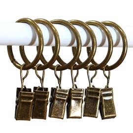 Noren Workshop 97358 Ring Clip, For Noren, Clip, Rings, Stylish, 6 Pieces, Antique