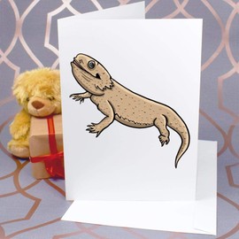 Large (A4) 'Bearded Dragon' Blank Greeting Card (GC00035531)