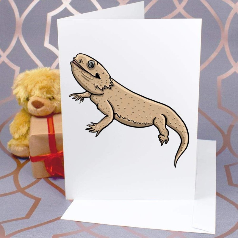 Large (A4) 'Bearded Dragon' Blank Greeting Card (GC00035531)