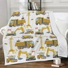 Construction Truck Throw Blanket Boys Toddler Kids Excavator Design Fuzzy