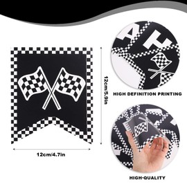 Generic Race Car Happy Birthday Banner, Red Checkered Flag Party Supplies, 5.9 x 4.7 Inches