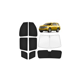 KUST Car Window Shades for Chevy Tahoe 2015-2020 Windshield Sun Shade Side Window Cover UV Block Privacy Protection Tahoe Accessories Foldable Front Rear Full Set 8PCS