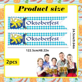 Pack of 2 Oktoberfest Decorative Banner, Oktoberfest Decoration, Bavarian Oktoberfest Flags Porch Sign Welcome Banner for Oktoberfest Party Indoor Outdoor Hanging Decoration