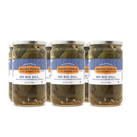 No Big Dill. - Classic Deli-Style Kosher Baby Dill Pickles - Crunchy Sour Gourmet Pickle Chunks - non-GMO, Sugar-Free, Gluten-Free 24oz Jar (6-pack)