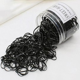 Daily Large Capacity Rubber Hair Tie for Braiding 1000p / 머리땋기 데일리 대용량 고무줄 헤어 머리끈 1000P