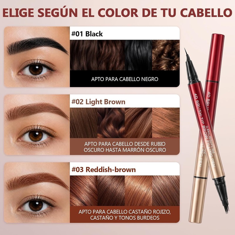 Lápiz Líquido para Cejas Erinde Doble Punta 4D – Perfilado