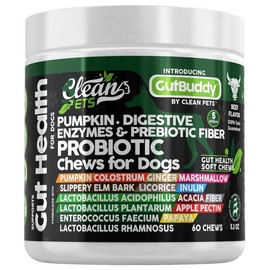 Pumpkin Dog Probiotics for Gut Health & Digestion | Colostrum, Digestive Enzymes, Ginger, Slippery Elm, Licorice & Inulin Fiber