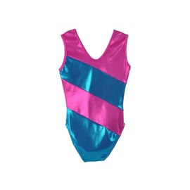 Obersee Girls Gymnastics Leotards One-Piece Athletic Activewear Girl's Dance Outfit Girls' & Women's Sizes - Pink Diagonal | CS Child (4-6 years) | O3GL008CS