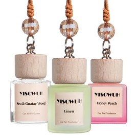 YISOWUH Car Air Fresheners 3-Pack Long Lasting Hanging Car Freshener for Auto and Home, 3pcs Sea Guaiac Wood&Linen&Honey peach