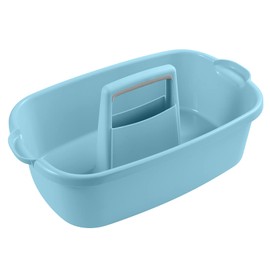 Omirome Cleaning Supply Caddy, Shower Caddy Tote, Divided Basket Bin with Handle for Dorm, Bathroom, Garden, Kitchen, Cleaning Supplies,Under Sink Tool Storage Caddy,Gray 2 Pack