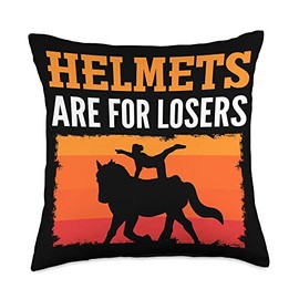 Horse Riding. Helmets Are For Losers. Horseback Vaulting Throw Pillow
