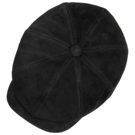 Stetson Hatteras Goat Suede Flat Cap Men Black 7 1/4
