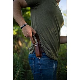 Uncle Henry Next Gen Staglon 227UH - Cuchillo Plegable de 9.3 Pulgadas con Hoja de Punta de Clip de Acero Inoxidable de 4 Pulgadas, Hoja Trasera Recta y Mango de Staglon para Caza, Camping y EDC