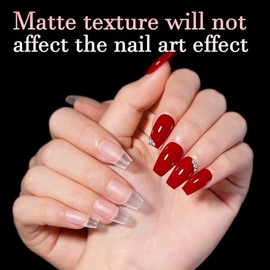 AILLSA Uñas Postizas Cortas Estilo Ataúd, 15 Tamaños, Uñas de Gel Mate, Sin Limar, Suaves, Cortas, A Presión, Transparentes, de Cobertura Total, 240 U