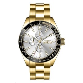 Invicta Aviator Men 45mm Stainless Steel Gold Silver dial VH67 Quartz