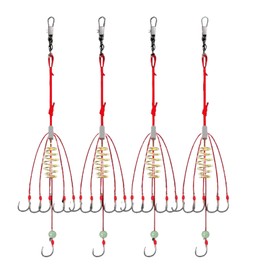 Fishing Feeder Carp Fishing Hooks with Fishing Spring Carp Feeder (Pack of 4) (13#)