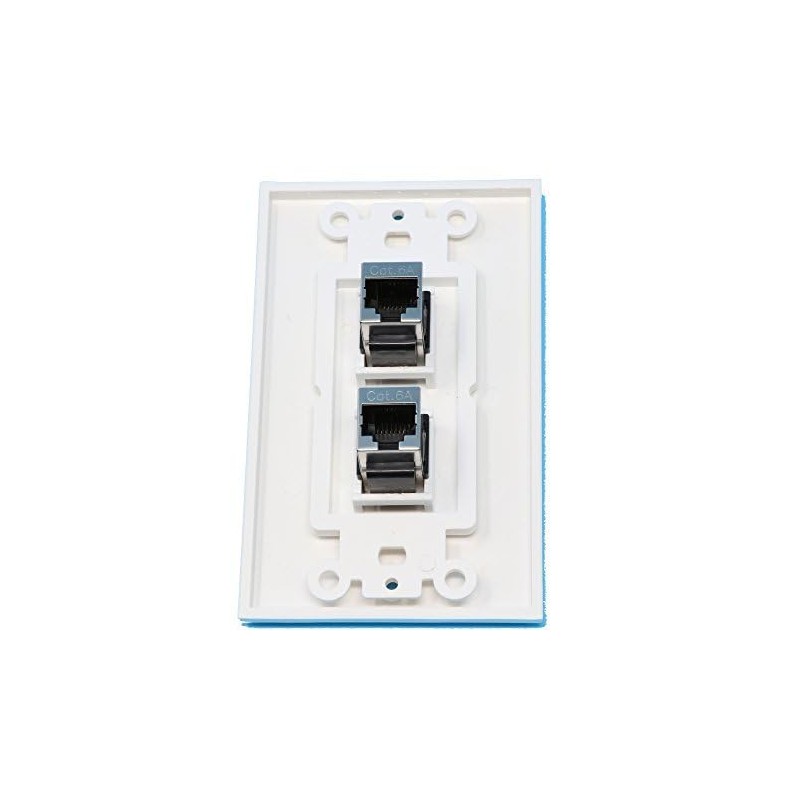RiteAV CAT 6A 2 Port Shielded Cat6a Wall Plate 1
