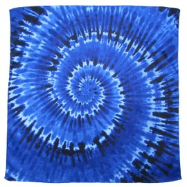 Tie Dye Blue Swirl Cotton Bandana