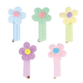 10 Pieces Colorful Telephone Wire Hair Bands, Butterfly Heart Bear Bowknot Flower Braided Phone Cord Hair Ties, No Damage Spiral Coil Hair Ties Elastics Ponytail Holders Scrunchies for Girls (Style 2)