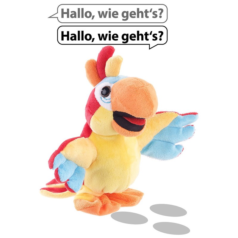 Playtastic Toy: Talking Plush Parrot with Microphone, Speaks and Walks,