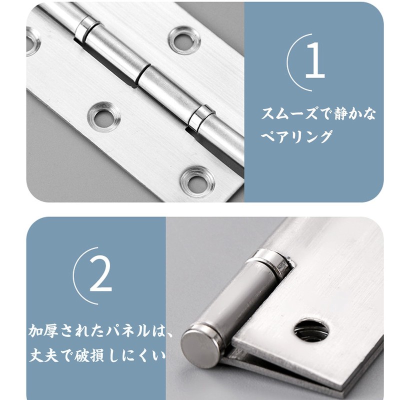 Stainless Steel Hinges Black 3-inch Stainless Hinges 6-Piece Set for