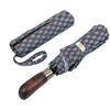 Balios Travel Folding Umbrella with Real Wood Handle Auto Open