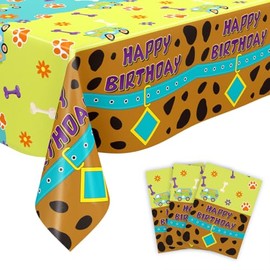Chilamics 2Pcs Cartoon Dog Tablecloth Birthday Party Decorations,Soby Disposable Tablecover Soby Birthday Party Supplies for Kids Baby Shower Rectangle Tables 70inchX42inch