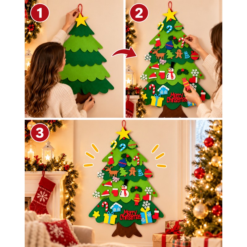 DIY Felt Christmas Tree Decoration – Interactive Christmas Ornament for