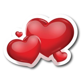 Magnet Me Up Red Hearts Magnet Decal, 6x4 Inches, Heavy Duty Automotive Magnet for Car Truck SUV, Fridge, Laptop, Any Magnetic Surface, or Any Occasion, Valentine's Day, Made in USA