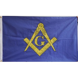 SOUTHBEACH 12x18 Mason Freemason Blue and Gold Flag 12'x18' boat car grommets poly