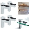 4 Pcs Adjustable Wood/Glass Floating Shelf Brackets Wall Mount, Polished