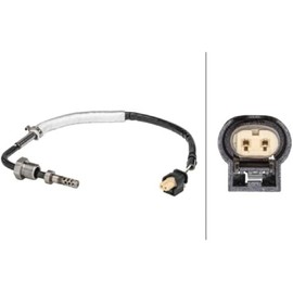HELLA 6PT 358 181-061 Sensor, exhaust gas temperature - 2-pin connector - Bolted - Cable: 230mm