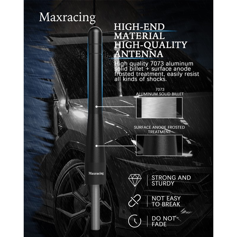 MAXRACING Short Truck Antenna Compatible with 2006-2026 Chevy Silverado 1500