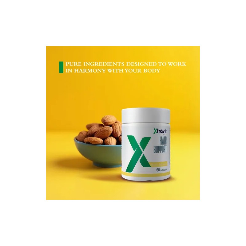 Xtravit Hair Support 60 Cpsulas Biotina Zinc Sin Ogm Na