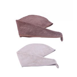 Healvian Thick Microfiber Hair Drying Cap Towel Set Fast Drying Long Hair Wrap Soft Plush Dark