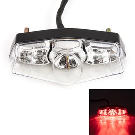 evomosa Motorcycle LED Rear Light Off-Road Bike Retro Bike Retrofit LED Rear Light Running Light Brake Light (White)