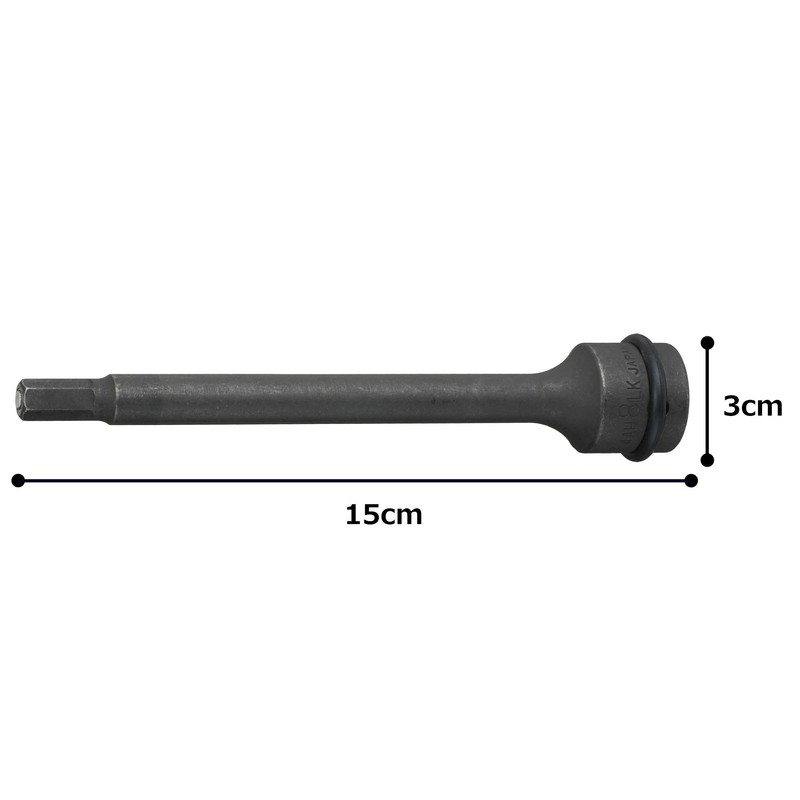 TONE 4AH-08LK Impact Long Hexagon Socket (with Magnet) 0.5 inch
