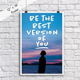 JSC439 Be The Best Version of You Poster | 18-Inches by 12-Inches | Motivational Inspirational | Premium 100lb Gloss Poster Paper
